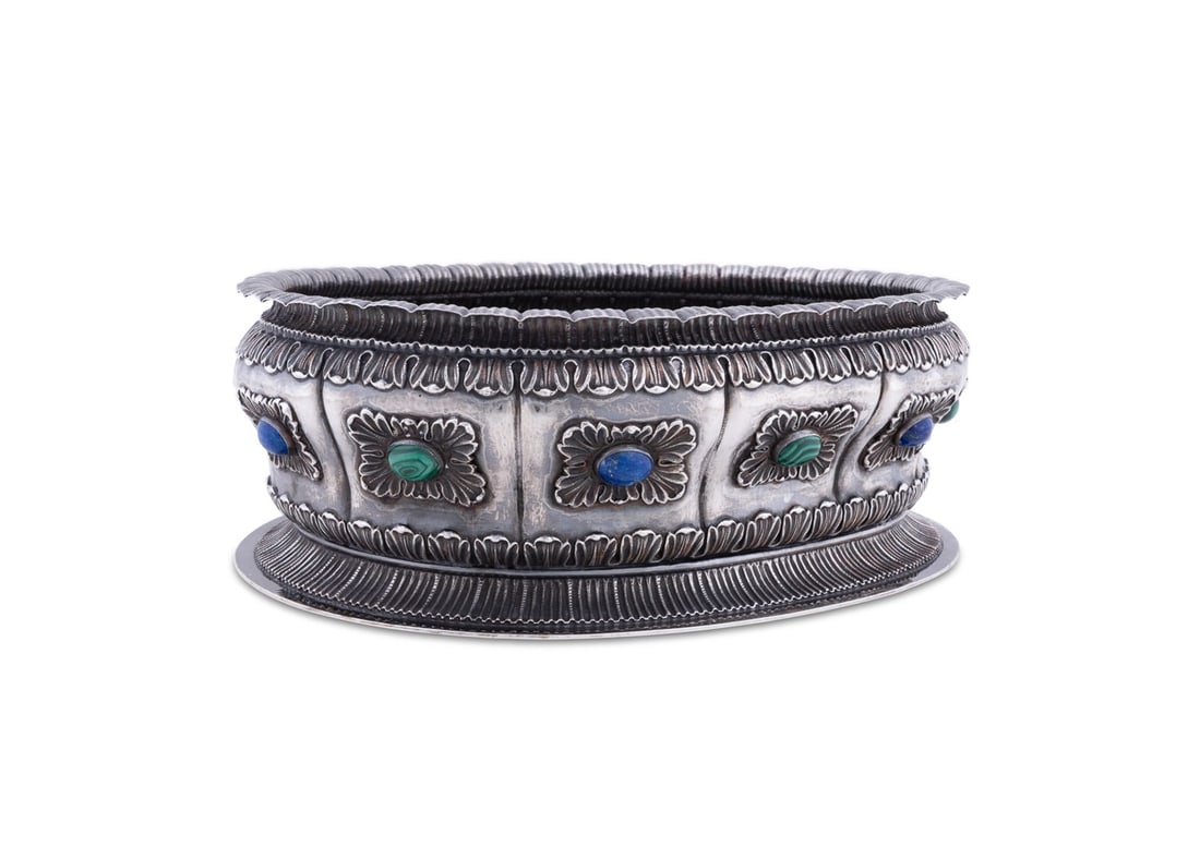 BUCCELLATI STERLING, LAPIS & MALACHITE CENTER BOWL (1 of 8)