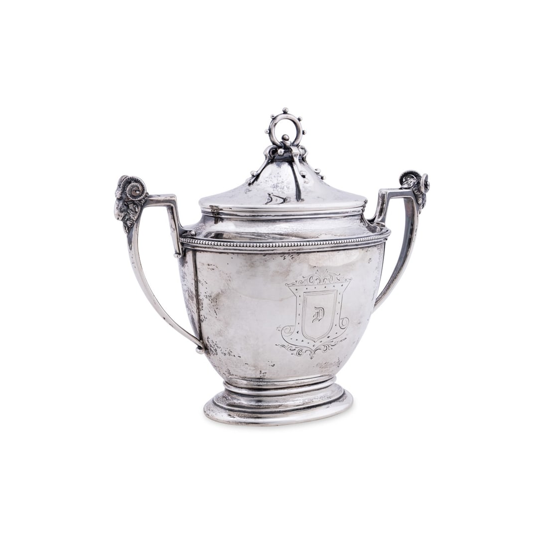 CROSBY, HUNNEWELL & MORSE COIN SILVER SUGAR BOWL (1 of 8)