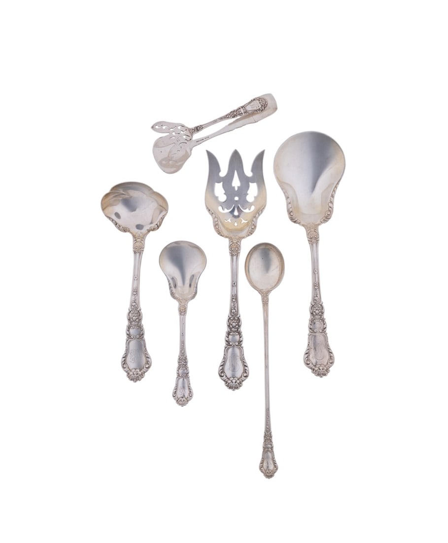 GORHAM, 6PCS OF 'BARONIAL' SILVER SERVING UTENSILS (1 of 5)