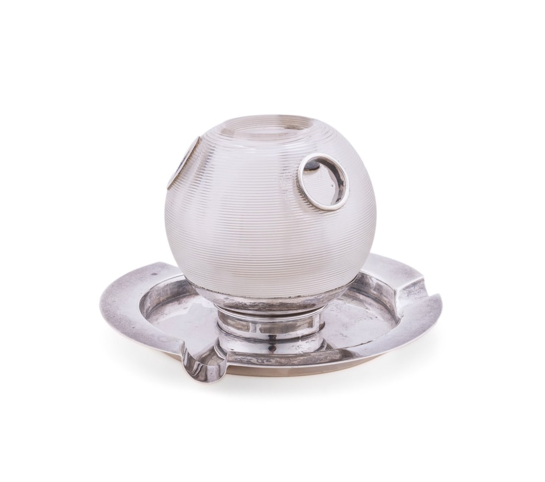 VICTORIAN STERLING AND GLASS MATCH STRIKE, 1900 (1 of 7)