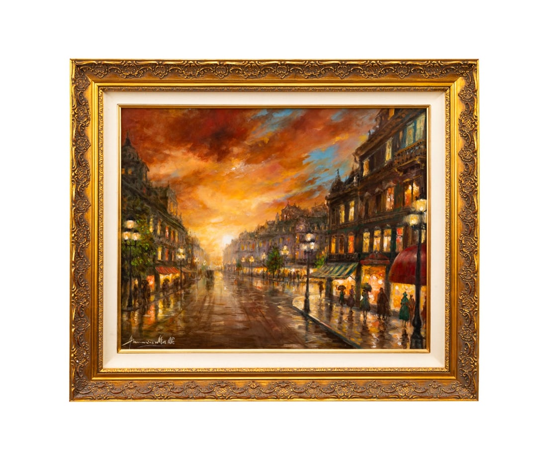 AMERICO MAKK, 'HAZY ORANGE', OIL ON CANVAS: Americo Makk (Hungarian-American, 1927-2015). "Hazy Orange" - oil on canvas, signed "Americo Makk" to LR, signed, titled, and marked with artist stamp to verso. Framed. Provenance: Private