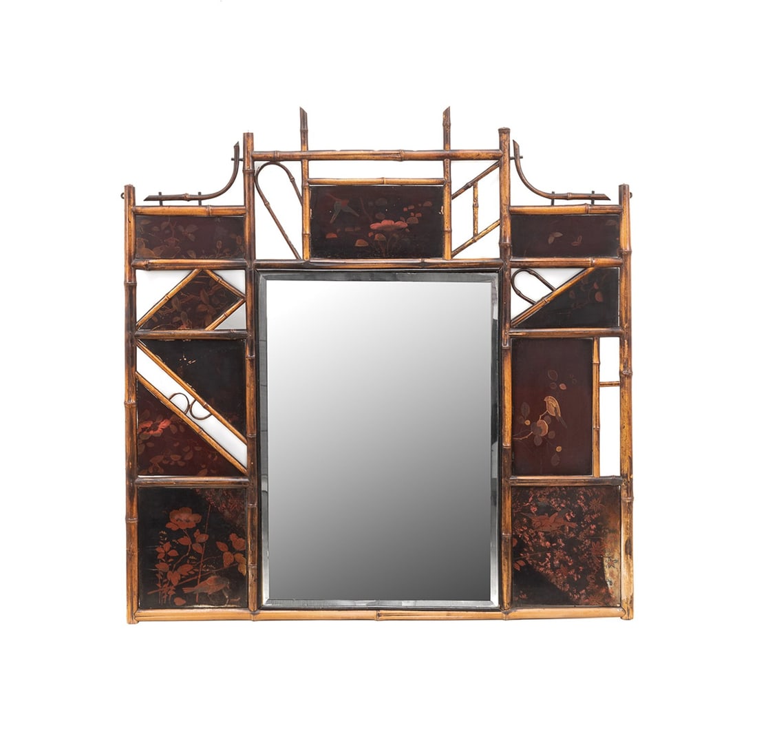 19TH C. AESTHETIC MOVEMENT BAMBOO WALL MIRROR (1 of 4)
