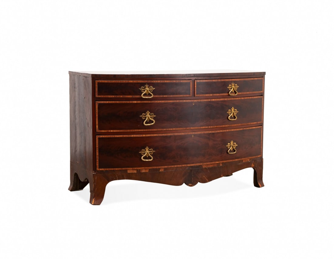 19TH C. GEORGE III MAHOGANY CHEST OF DRAWERS (1 of 6)