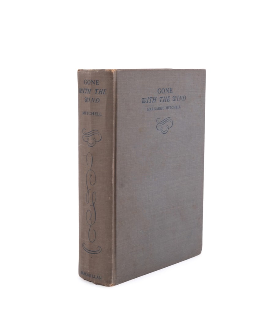 SIGNED 'GONE WITH THE WIND', FIRST ED., 8TH PRINT: Margaret Mitchell. "Gone with the Wind", New York: The Macmillan Co., 1936, first edition, eighth printing, signed and inscribed by the author to the front flyleaf, "To / Estelle King / from / Margare