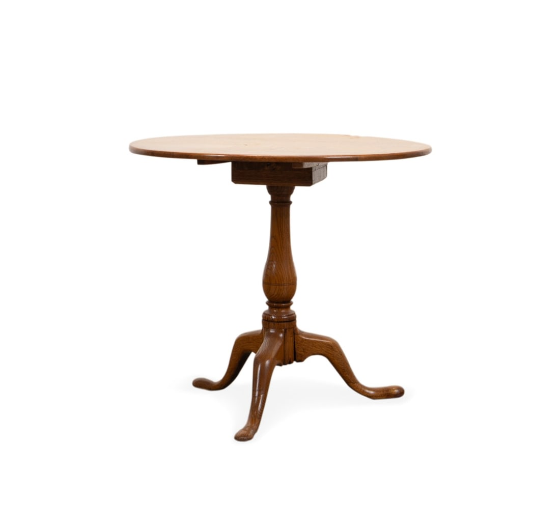 18TH C. GEORGE III PROVINCIAL OAK TEA TABLE (1 of 7)