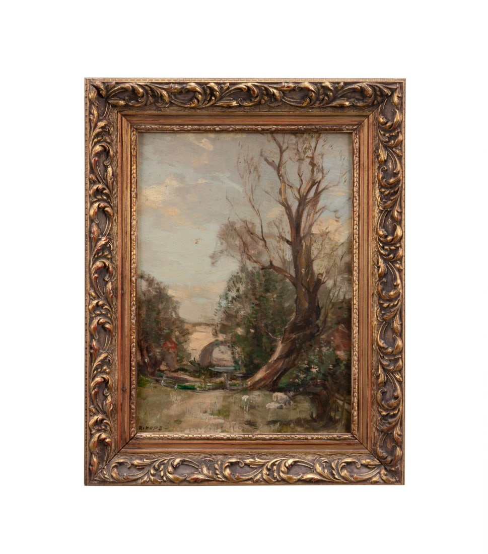 ROBERT HOPE, 'OLD WILLOW ON THE TYNE', OIL/PANEL (1 of 5)