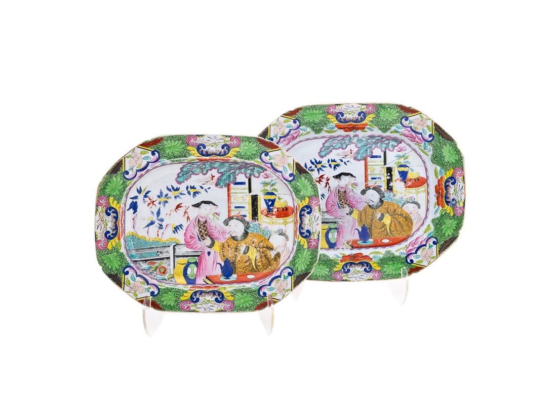 MASON'S, PAIR OF 'MOGUL' MEAT PLATTERS, C. 1825 (1 of 6)