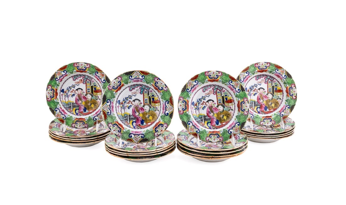 MASON'S, 20 'MOGUL' RIM SOUP BOWLS, C. 1825 (1 of 5)