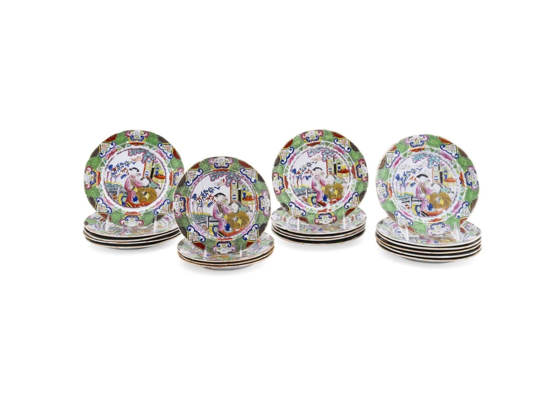 MASON'S, 20 'MOGUL' PLATES IN TWO SIZES, C. 1825 (1 of 8)