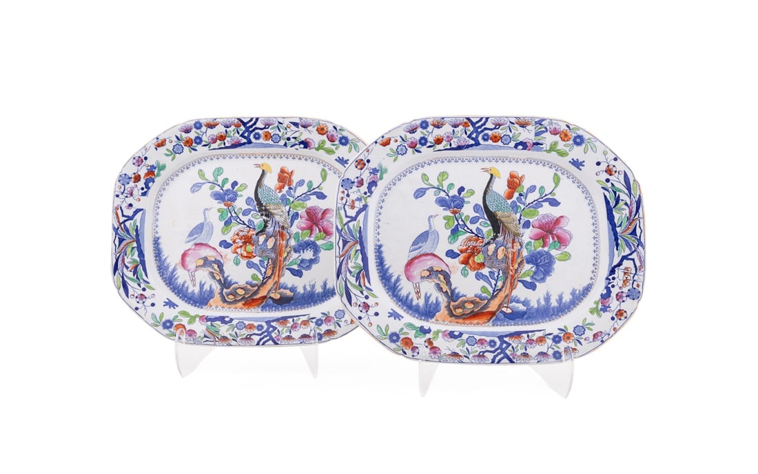 PAIR OF MASON?S IRONSTONE PHEASANT PLATTERS (1 of 7)