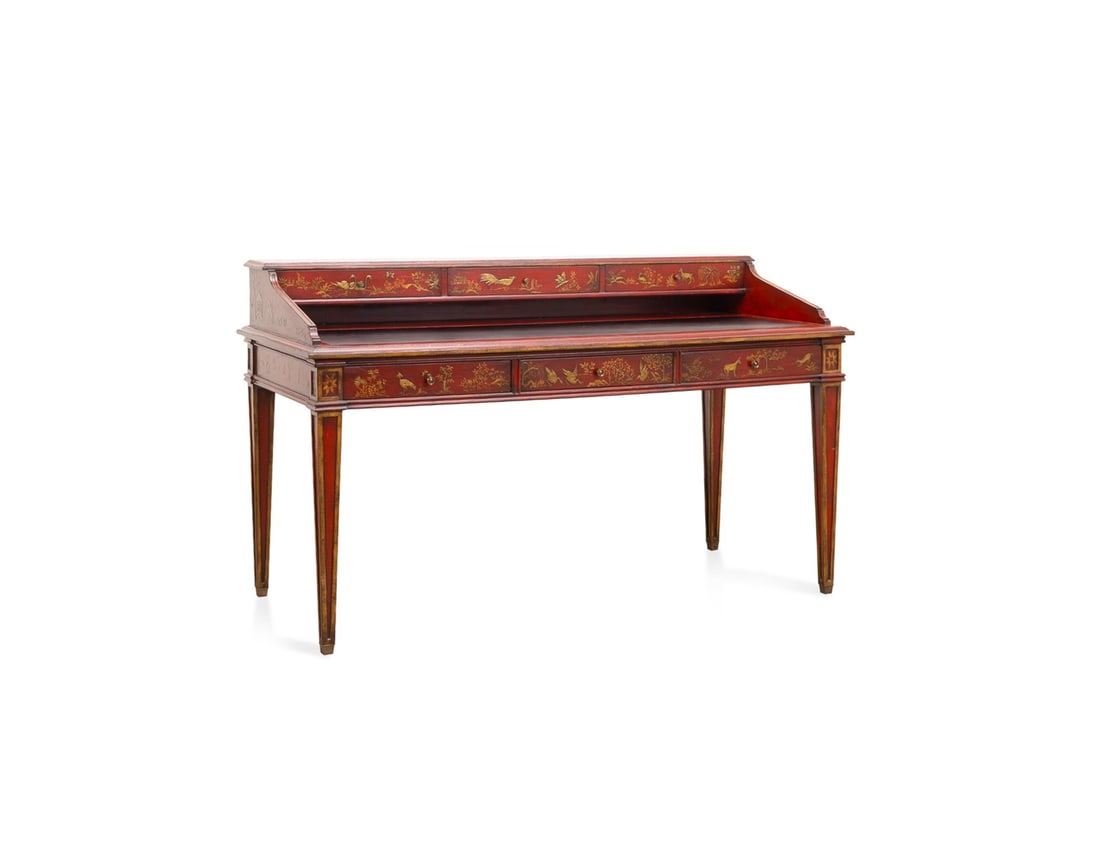 ROSE TARLOW LOUIS XVI RED CHINOISERIE DESK (1 of 10)