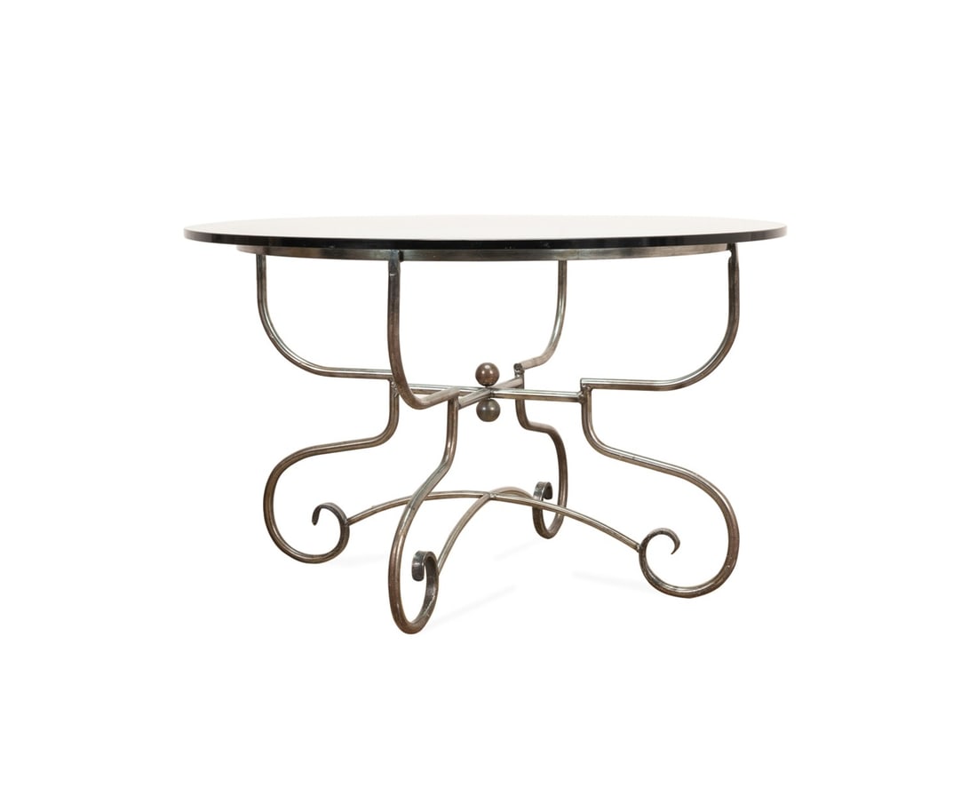 CONTINENTAL BISTRO STYLE GLASS TOP DINING TABLE (1 of 6)