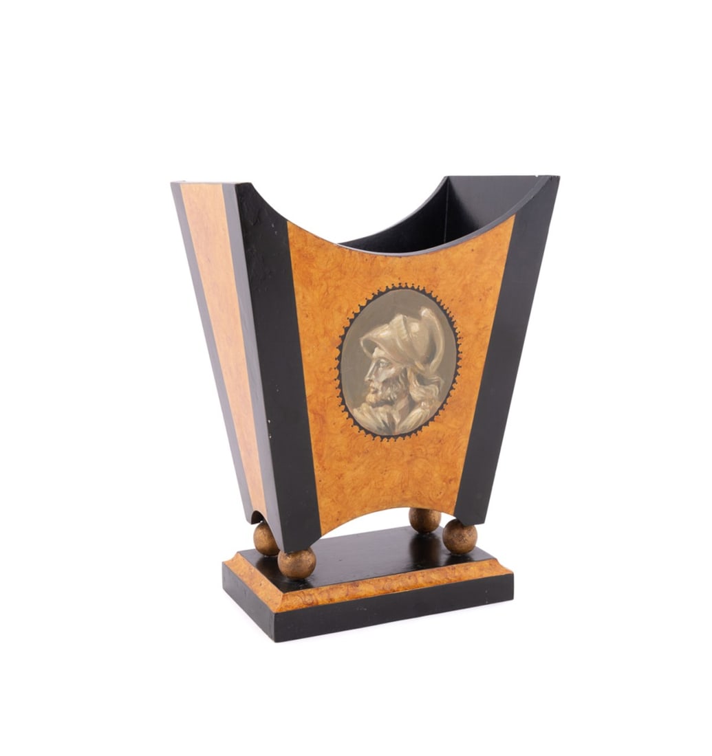 SCOTT WARSHAW COLLECTION FAUX PAINTED WASTEBASKET (1 of 9)