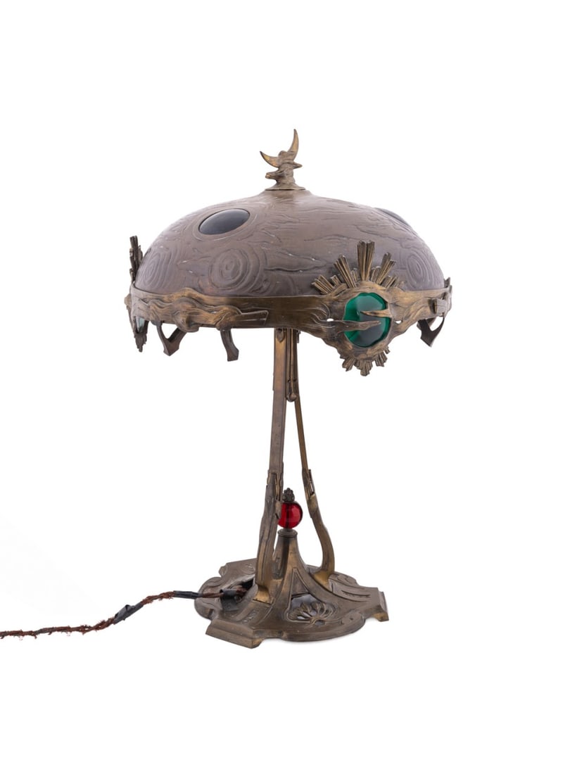 ART NOUVEAU TABLE LAMP, MANNER GEORGES LELEU (1 of 6)