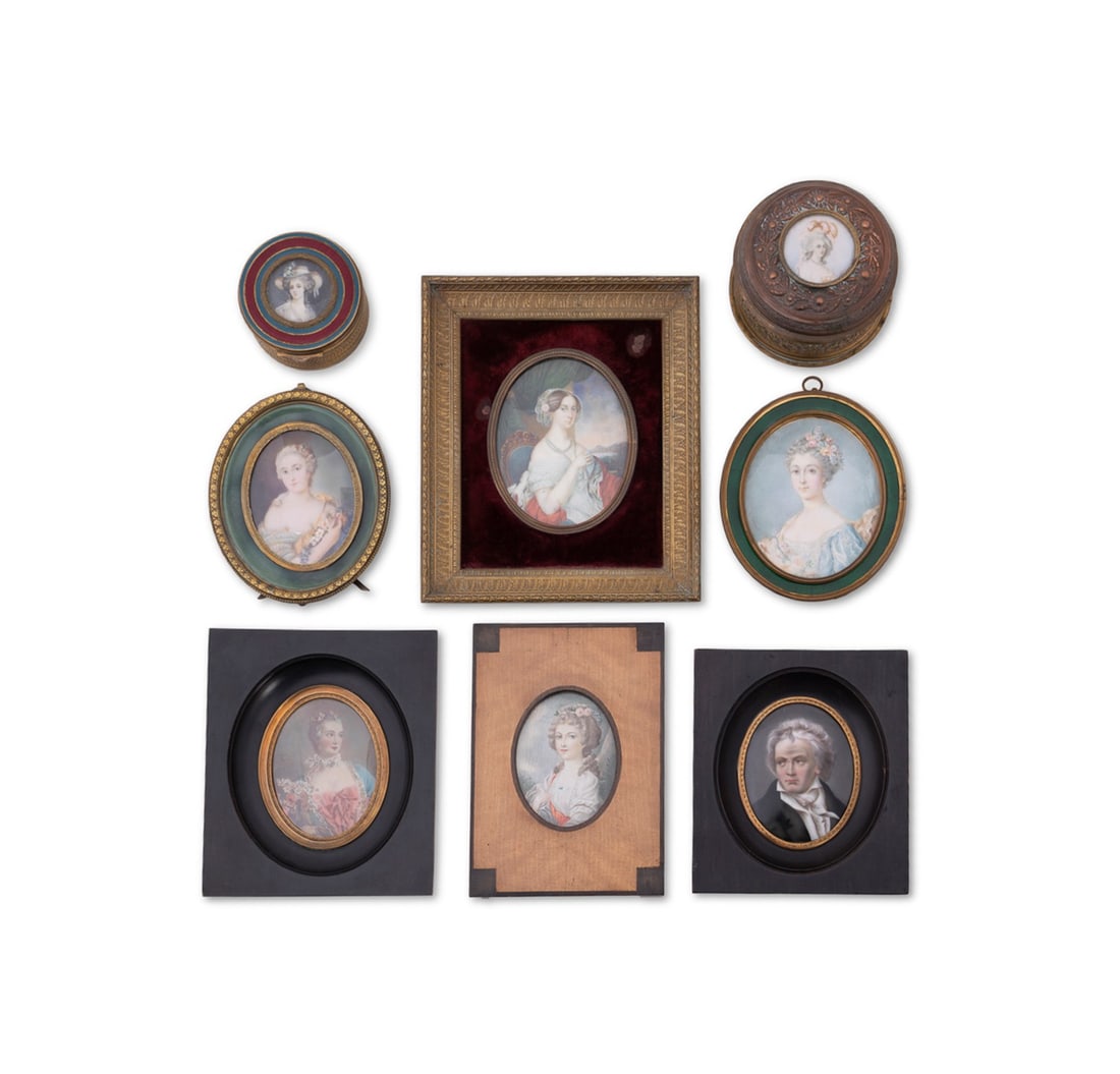 EIGHT MINIATURE PORTRAITS AND BOXES (1 of 20)