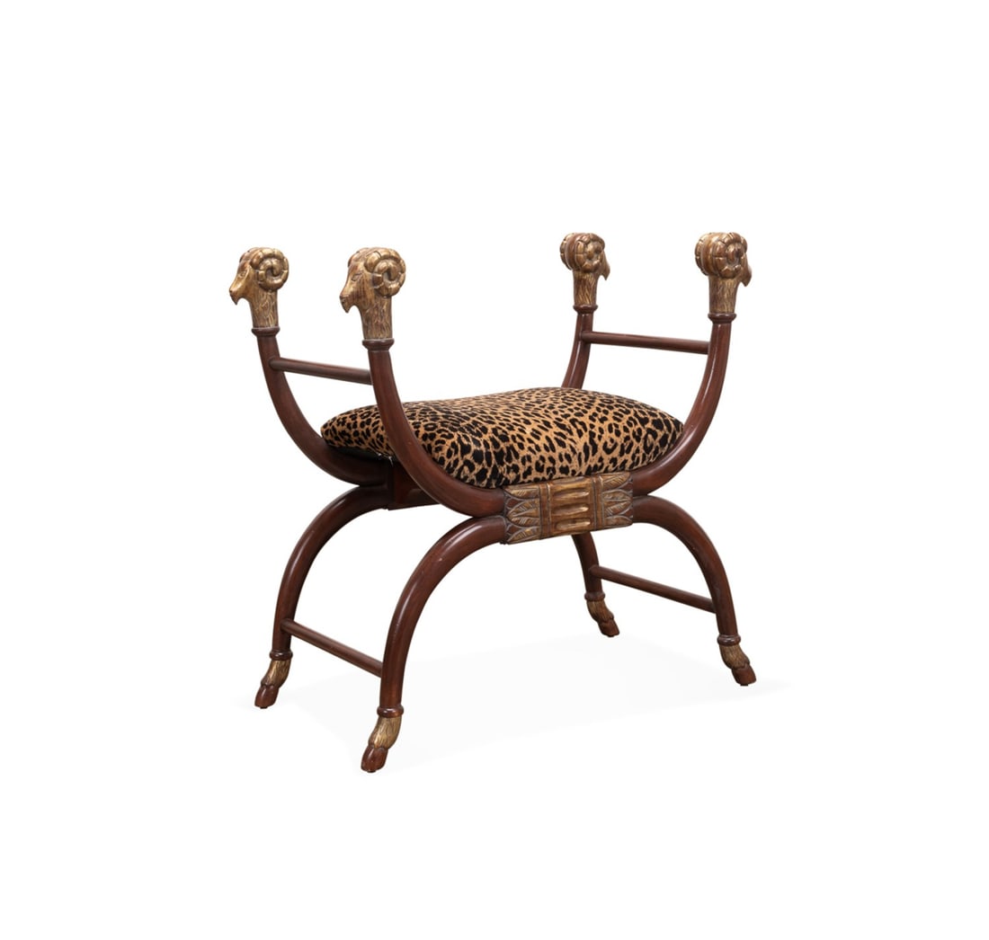 EMPIRE STYLE RAM'S HEAD CURULE STOOL (1 of 7)