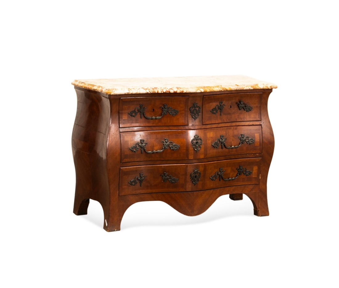 REGENCE STYLE BRECHE D'ALEP TOP BOMBE COMMODE (1 of 7)