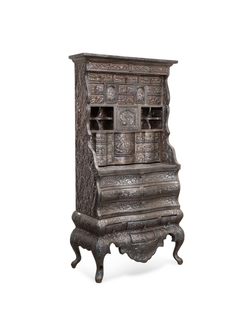 SPANISH COLONIAL STYLE SILVER-CLAD SECRETARY (1 of 9)