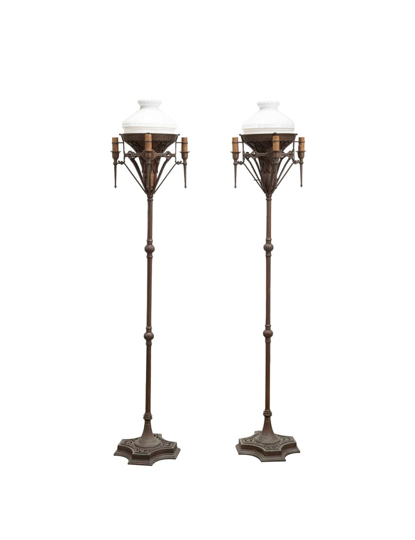 PAIR OF ART DECO TORCHIERES, MANNER OSCAR BACH (1 of 8)