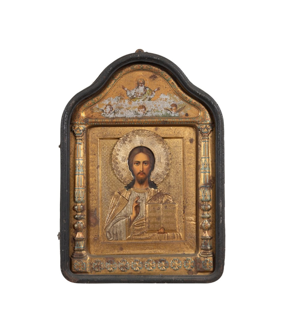 19TH C. RUSSIAN ICON, CHRIST THE TEACHER (1 of 4)