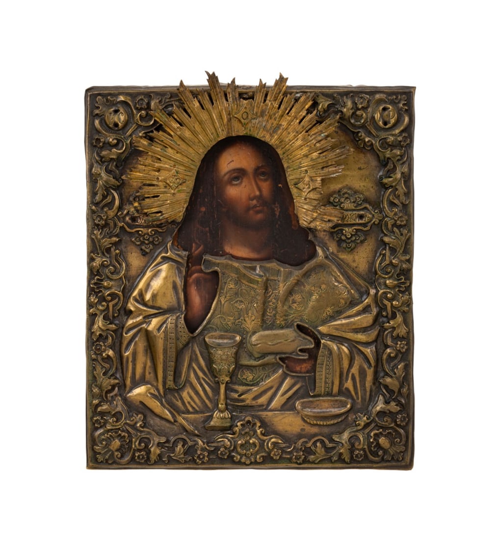 19TH-20TH C. RUSS. ORTH. CHRIST PANTOCRATOR ICON (1 of 4)