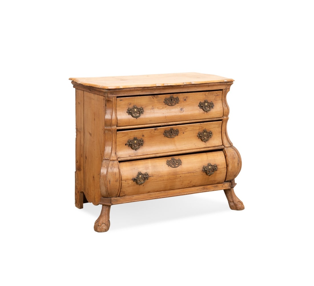 19TH C. DUTCH BAROQUE PINE CHEST OF DRAWERS (1 of 6)