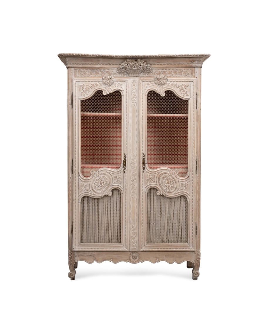 L. 19TH C. PROVINCIAL STYLE WHITE PAINTED ARMOIRE (1 of 5)