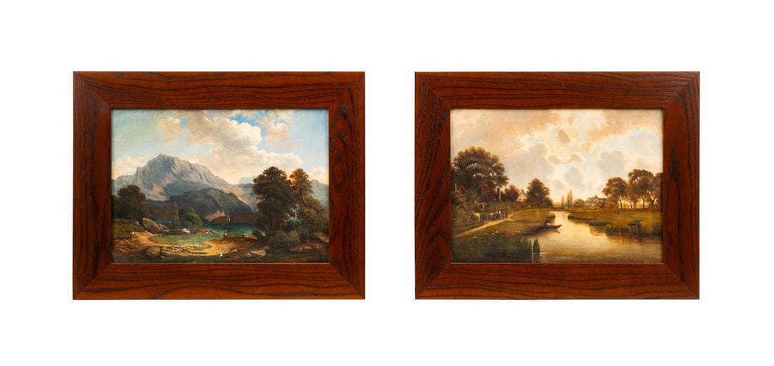 V.F. DANZER, PAIR OF LANDSCAPES, 1880, OIL/CANVAS (1 of 6)
