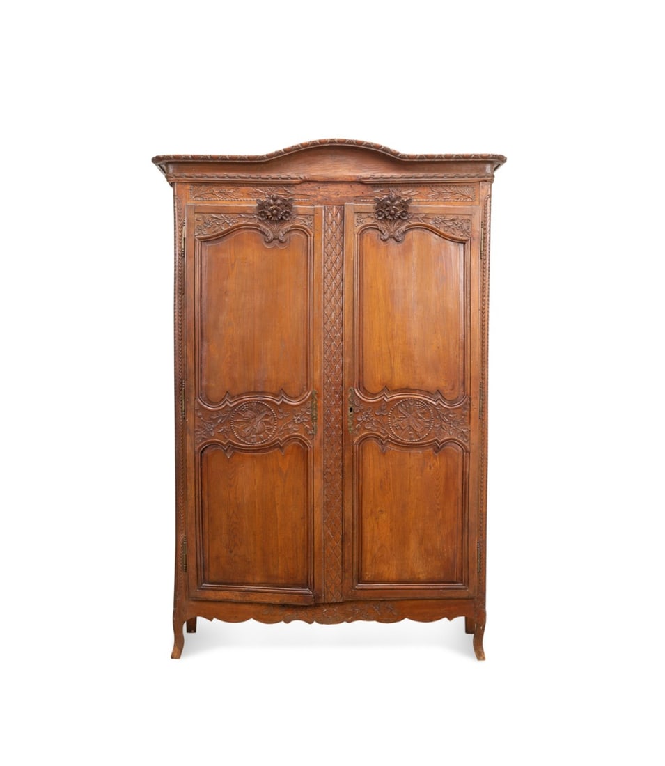 19TH C. FRENCH PROVINCIAL DOUBLE DOOR ARMOIRE (1 of 7)