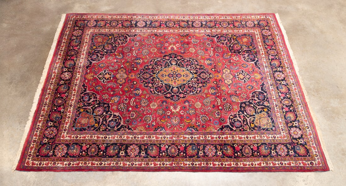 PERSIAN 20TH C. HANDWOVEN MASHAD RUG (1 of 6)