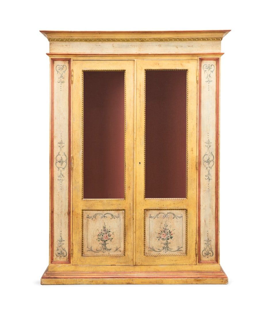 NEOCLASSICAL STYLE POLYCHROME PAINTED BIBLIOTHEQUE (1 of 5)