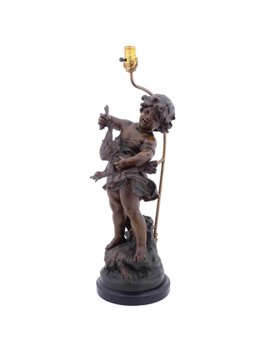 'L'ENFANT AU CANARD', TABLE LAMP, AFTER MOREAU (1 of 9)