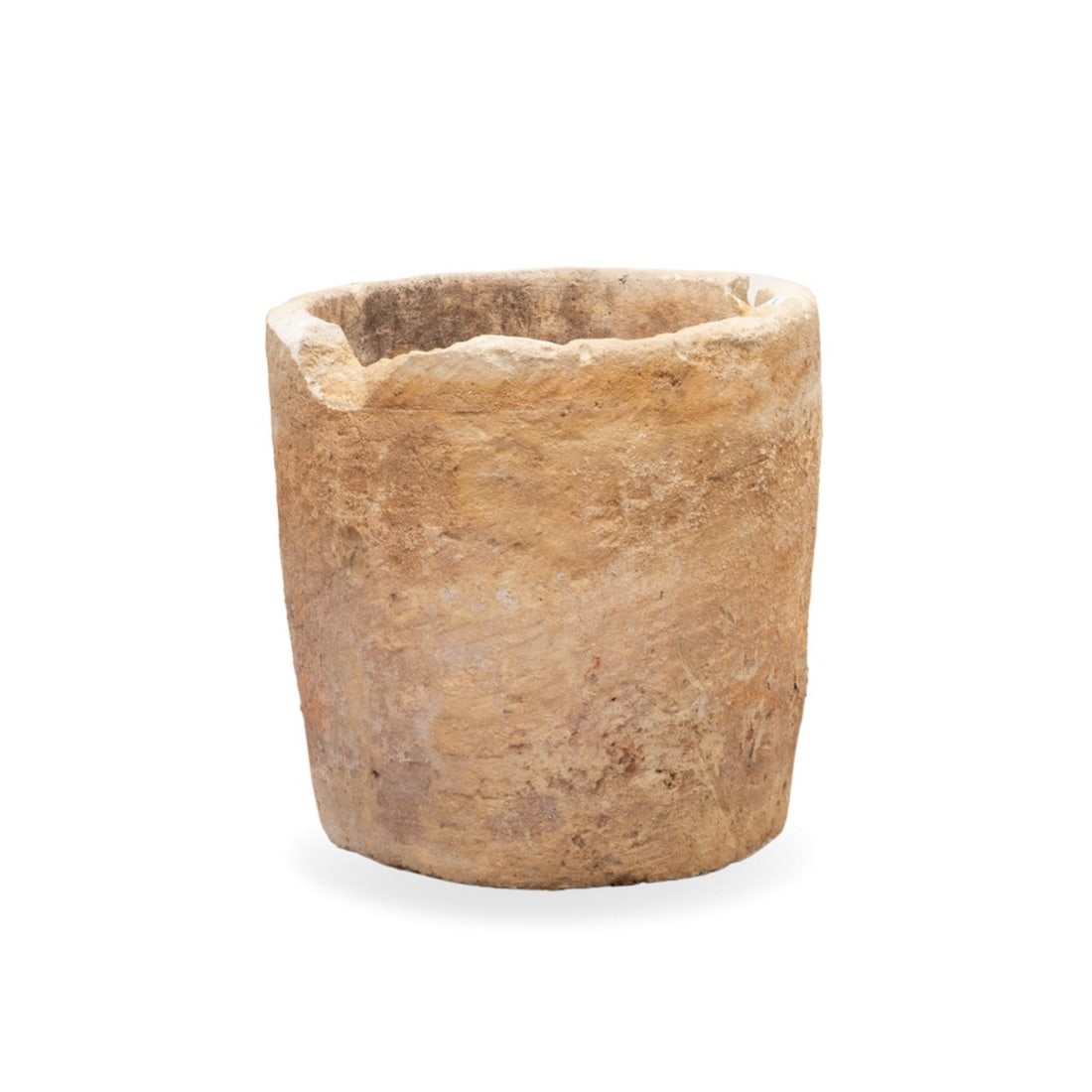 19TH/20TH C. EUROPEAN CIRCULAR STONE PLANTER: European, 19th / 20th century. Provincial circular carved stone garden planter, apparently unmarked. Approximate dimensions: h. 22", dia. 23".