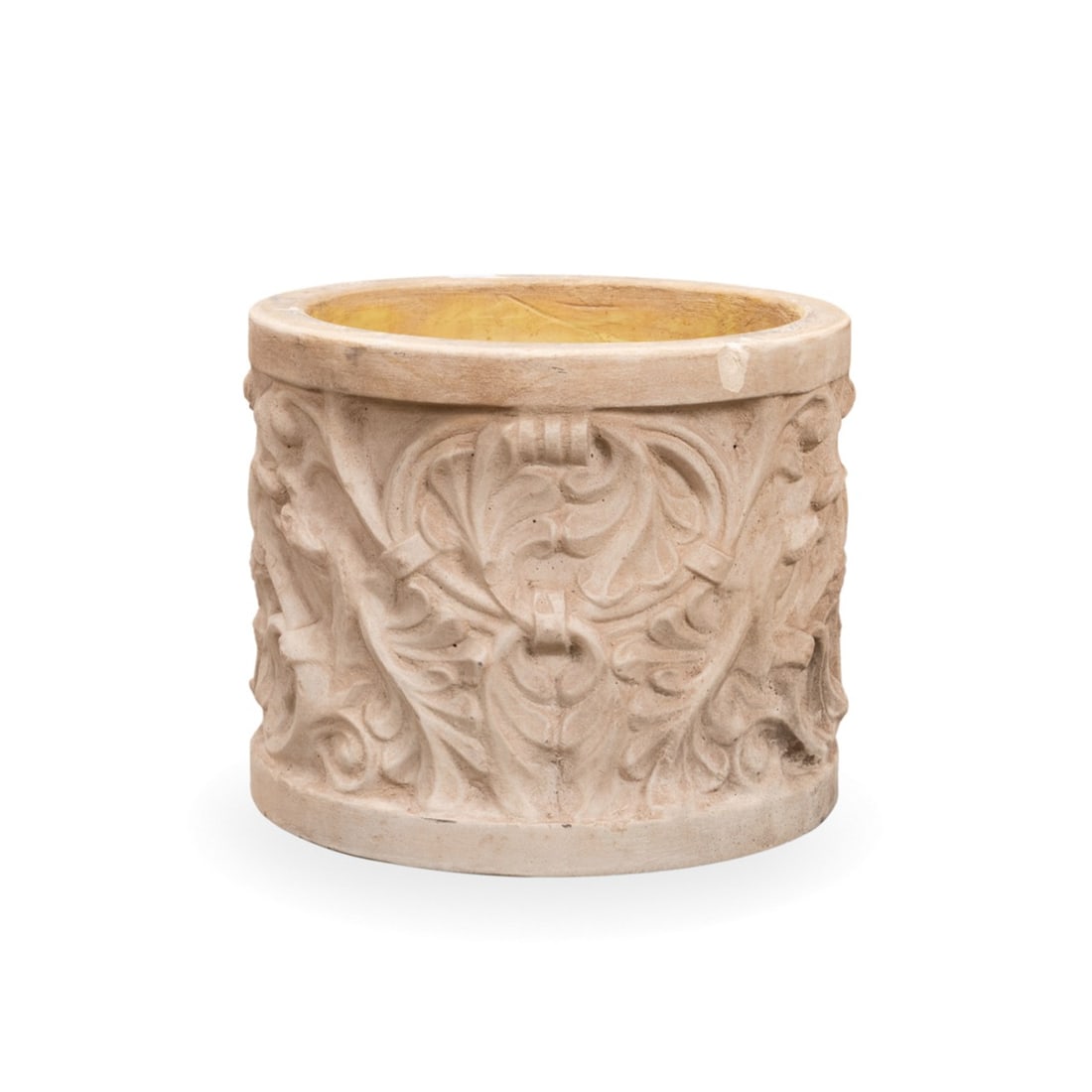 ACANTHUS PATTERNED CIRCULAR STONE PLANTER - 3