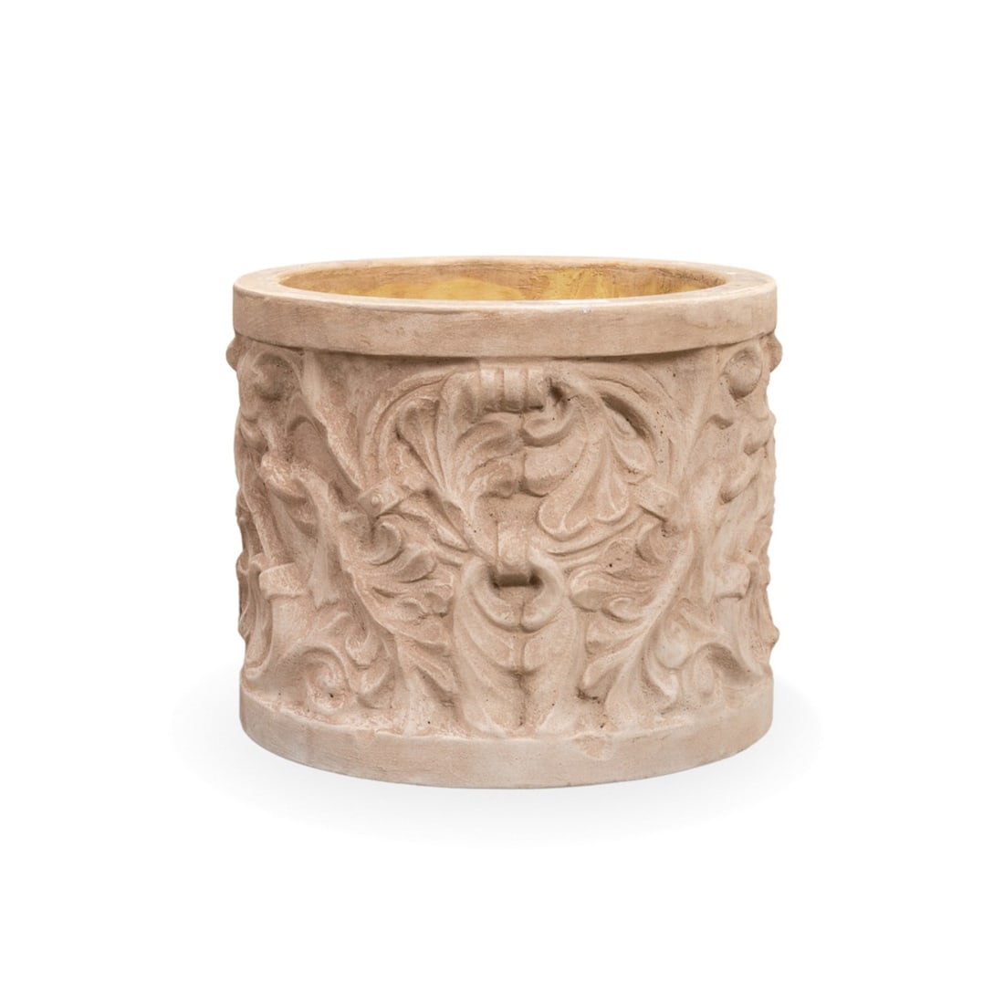 ACANTHUS PATTERNED CIRCULAR STONE PLANTER - 4