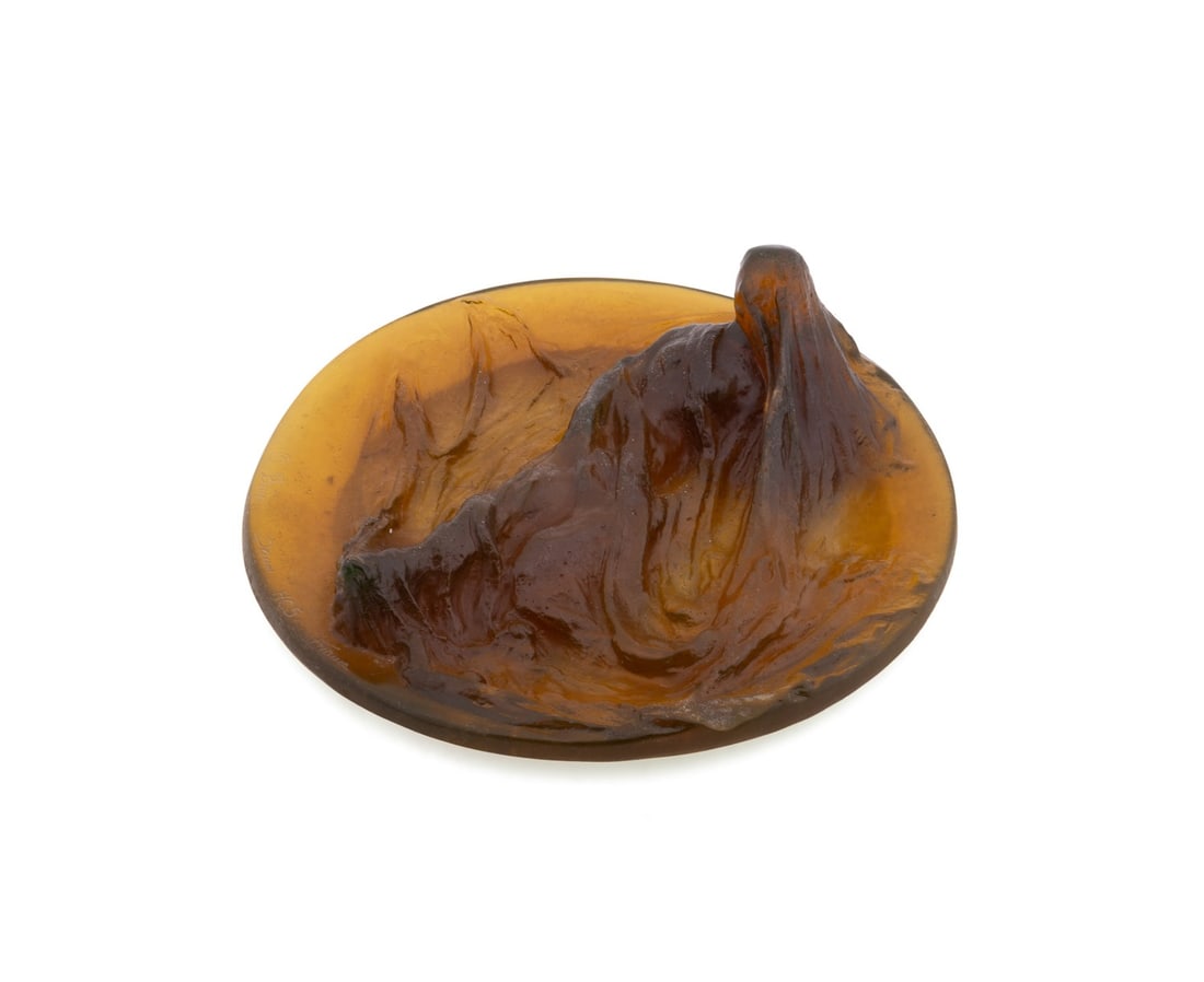 O. BRICE FOR DAUM, LTD. ED. 'VENUS DRAPEE' PLAQUE: Olivier Brice (French 1933-1989) for Daum (French, founded 1878). "Venus Drapee" - pate de verre art glass sculpture, acid etched mark inscriptions "O Brice / Daum / HC5 / France" to lower center. App