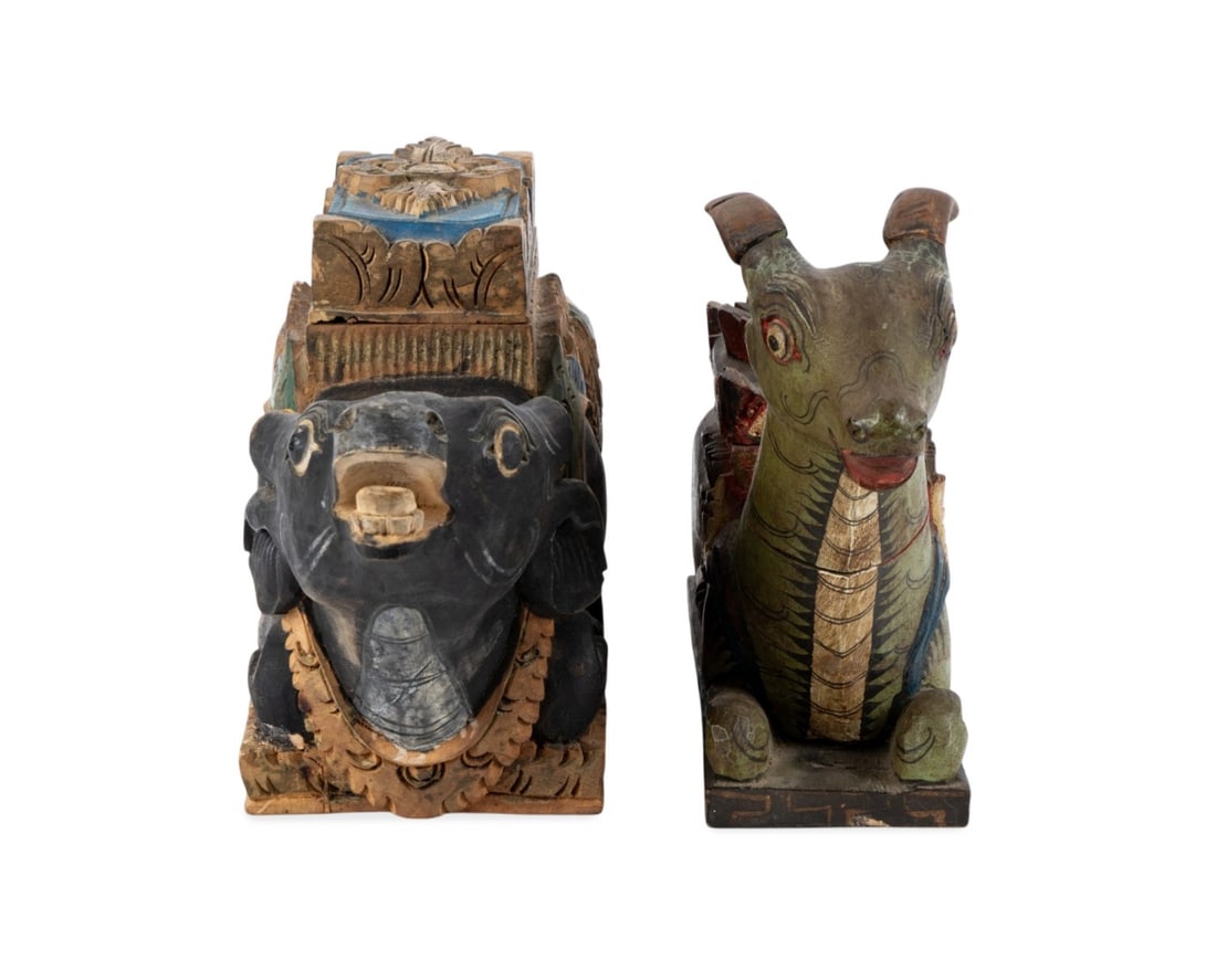 TWO BALINESE POLYCHROME TEMPLE OFFERING BOXES - 6