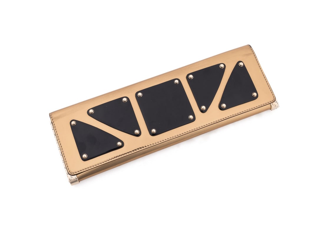 GUCCI GOLD LEATHER 'ROMY' CLUTCH (1 of 9)