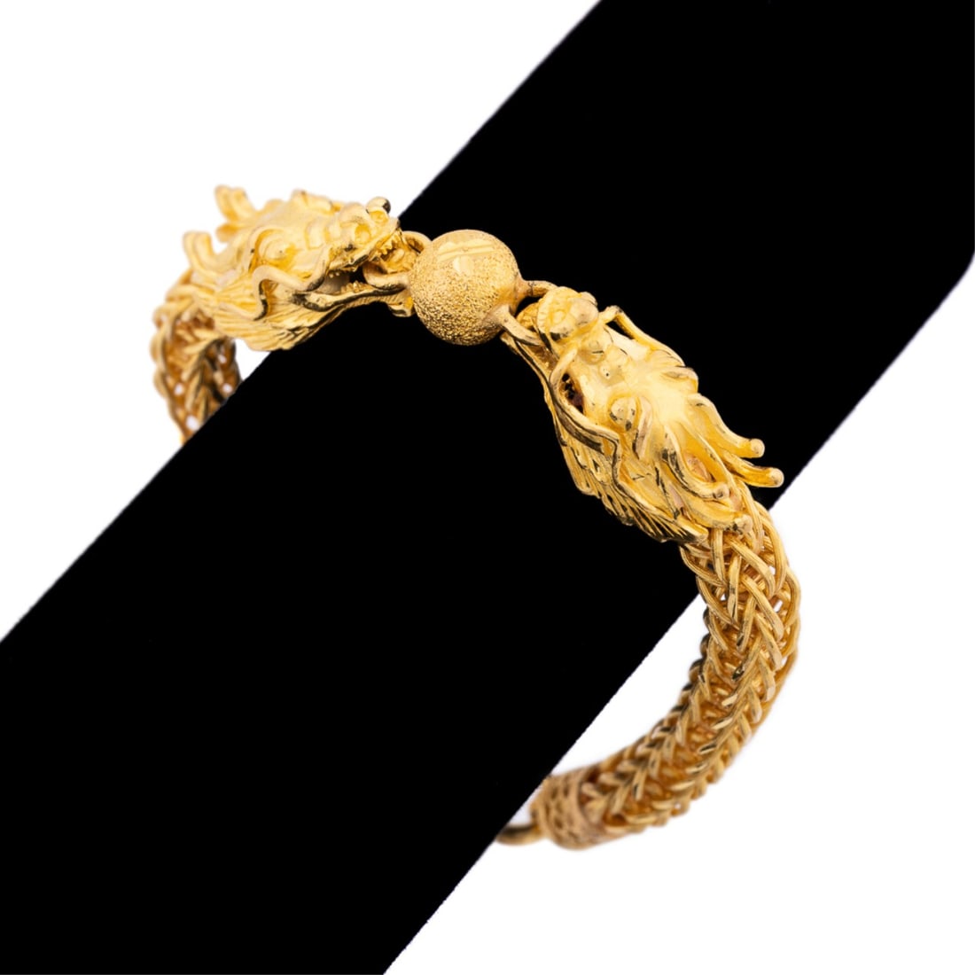 18K YELLOW GOLD DOUBLE DRAGON BRACELET (1 of 8)
