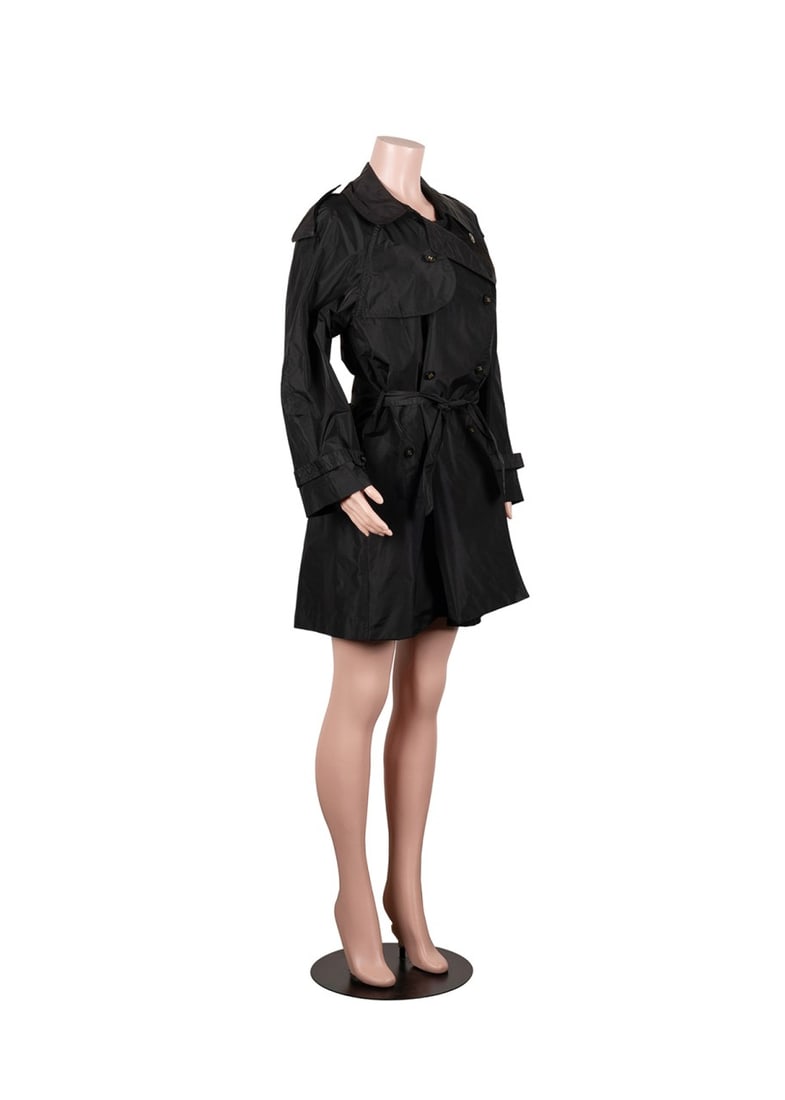 CHANEL VINTAGE BLACK DOUBLE BREASTED TRENCH COAT (1 of 8)