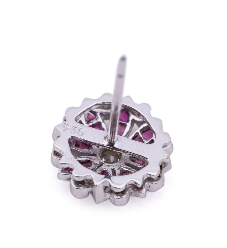 RUBY AND DIAMOND STUD EARRINGS - 5