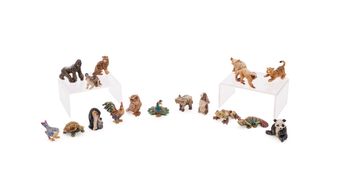 17 PIECE JAY STRONGWATER MINI ANIMAL FIGURINE SET (1 of 20)