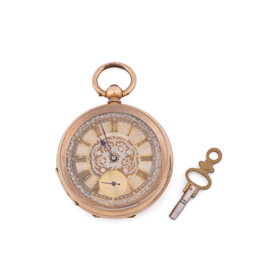 LATE 19TH C. YELLOW GOLD OPEN FACE POCKET WATCH (1 of 9)