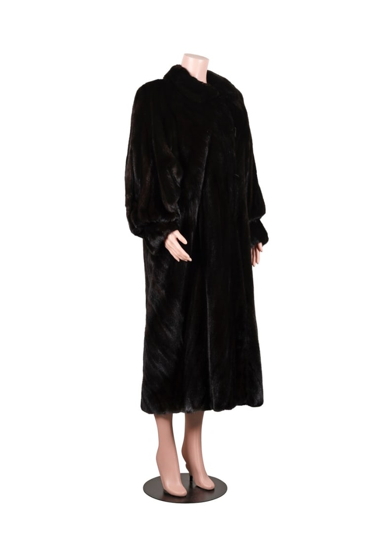 REVILLON BROWN MINK FUR FULL LENGTH LADIES COAT (1 of 8)