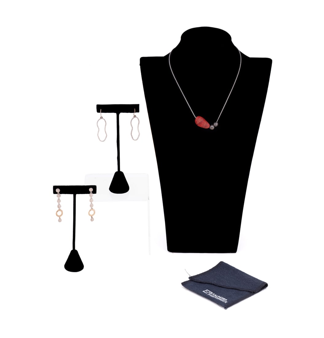 3PCS SAUNDRA MESSINGER SILVER JEWELRY (1 of 17)