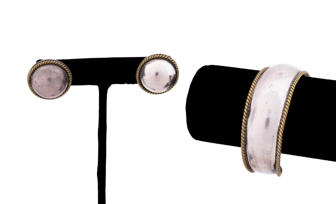 MEXICAN SILVER BRACELET AND EARRINGS (1 of 11)