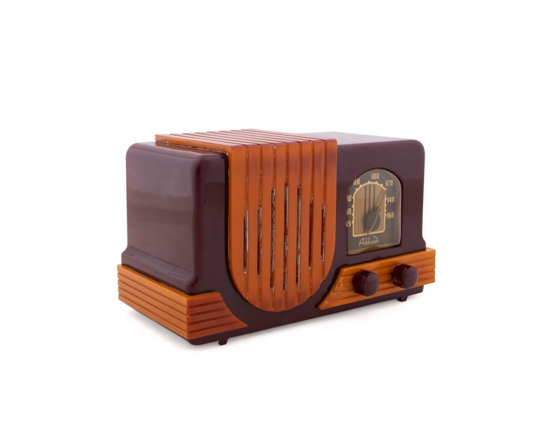 ADDISON MODEL 2 'WATERFALL' TWO-TONE CATALIN RADIO (1 of 8)