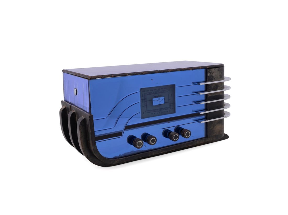 SPARTON MODEL 558 'SLED' BLUE MIRRORED RADIO (1 of 8)