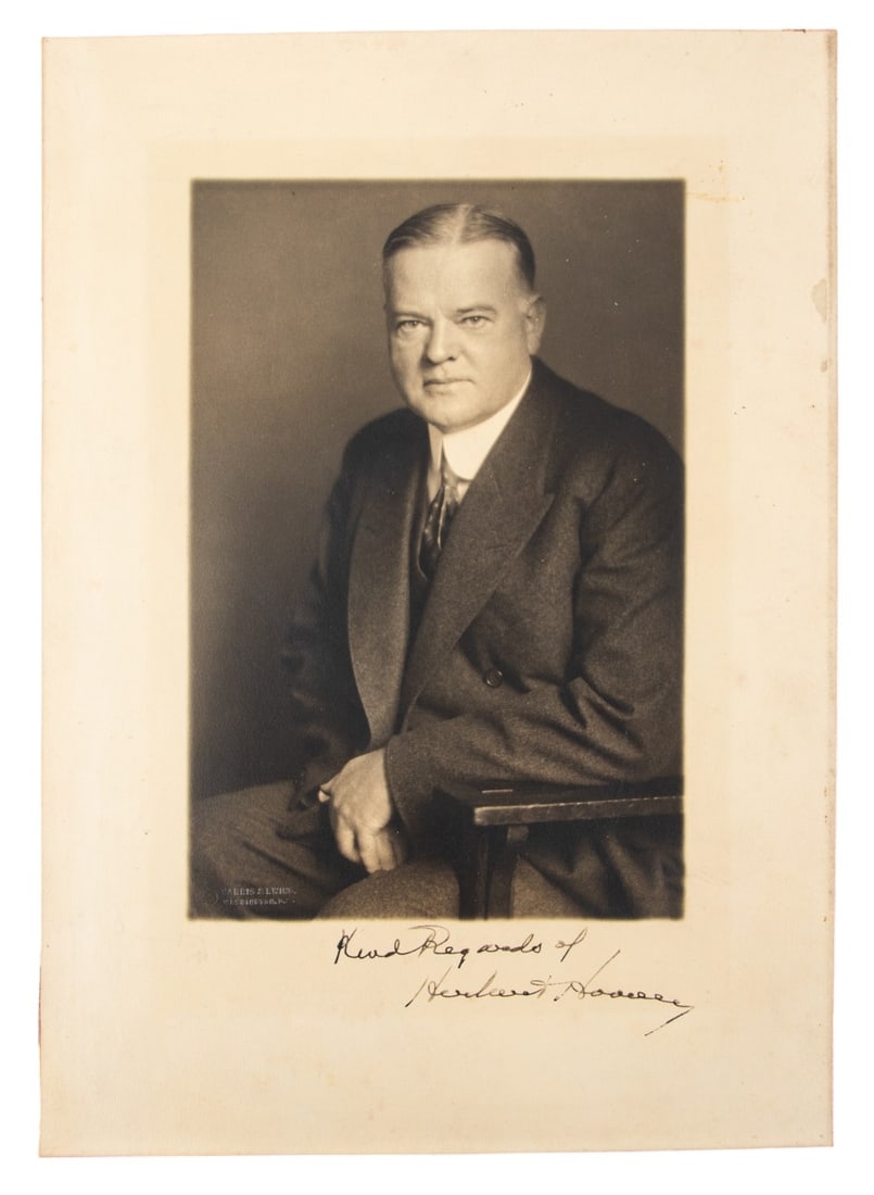 HERBERT HOOVER SIGNED AND INSCRIBED PHOTOGRAPH (1 of 5)