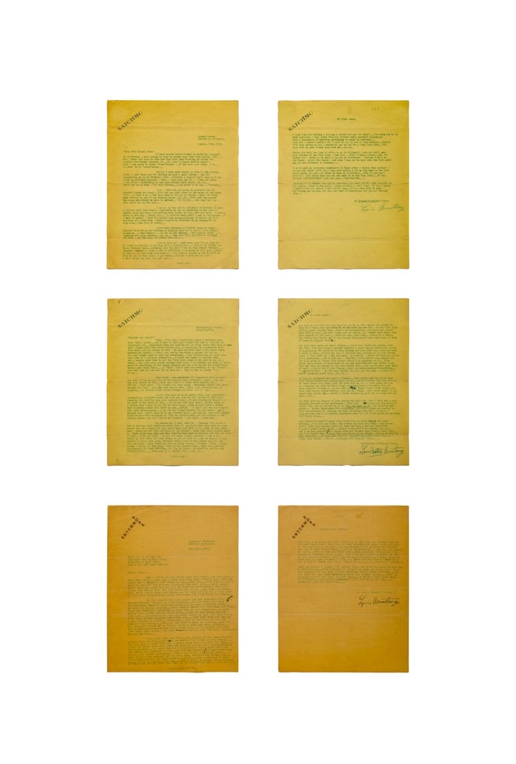 LOUIS ARMSTRONG, GROUP OF 3 SIGNED LETTERS (1 of 12)